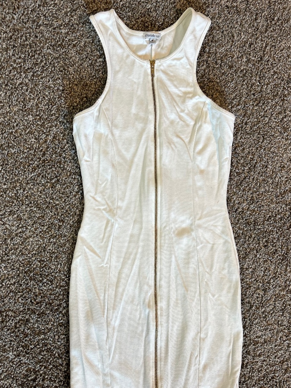 White zippered dress